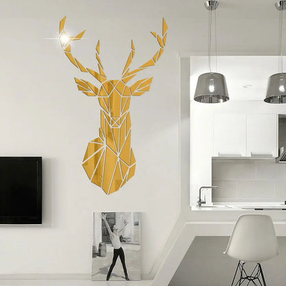 Deer head mirror/sticker