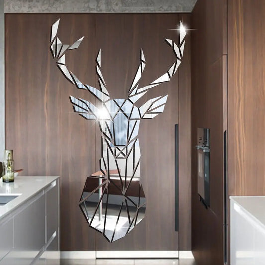 Deer head mirror/sticker